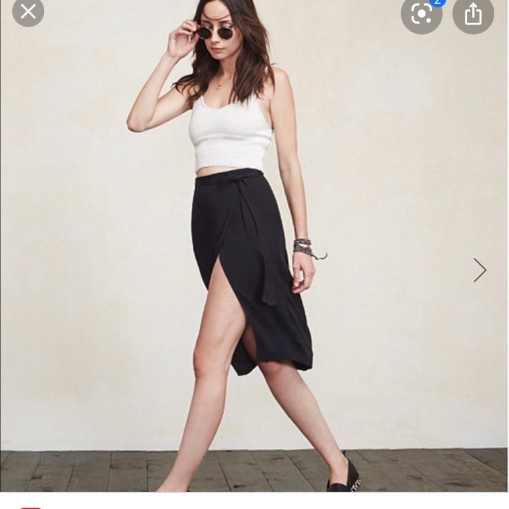 Reformation Alyssa black pencil wrap skirt xs